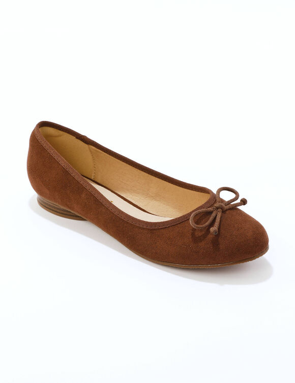 Ballerines plates microfibre (chocolade)