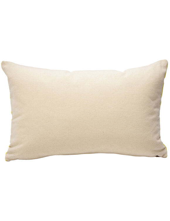 Coussin rectangulaire brod&eacute; Sunshine  (&eacute;cru / jaune)