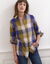 Lang hemd in flanel met grote ruiten (mosgroen / ecru)