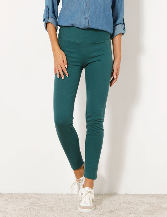 Legging taille haute spécial froid, molleton gratté (vert sapin)