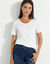 T-shirt met ronde hals en korte mouwen (wit)