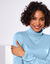 Sous-pull col roulé coton stretch uni (bleu ciel)
