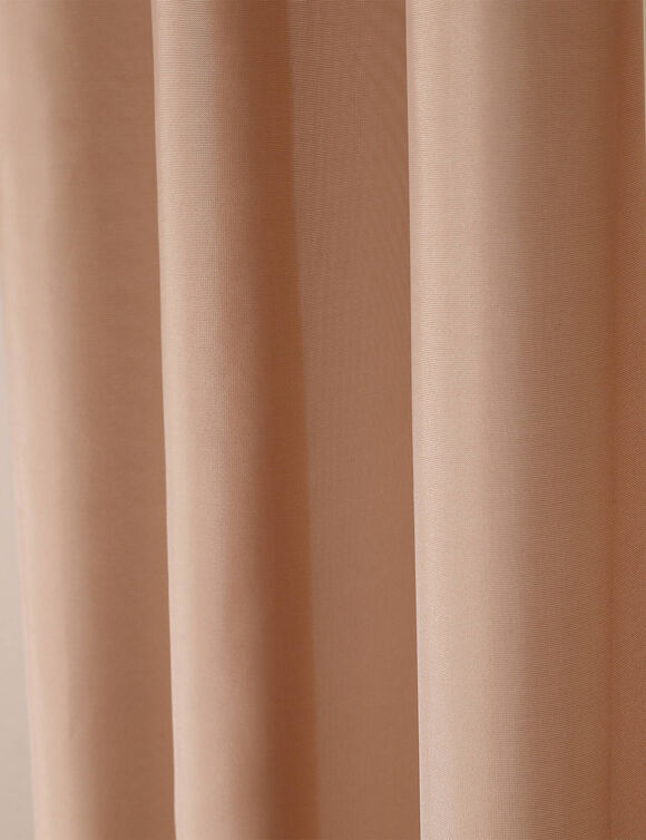 Effen voilegordijn met lussen (taupe)