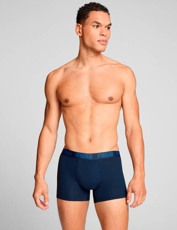 Boxer basique coton stretch - lot de 2 (bleu)