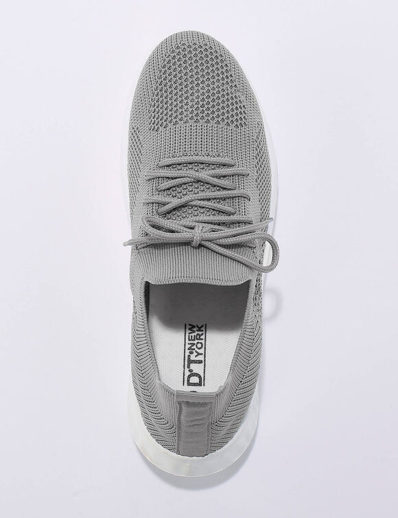 Lichte sneakers van mesh met veters (grijs)