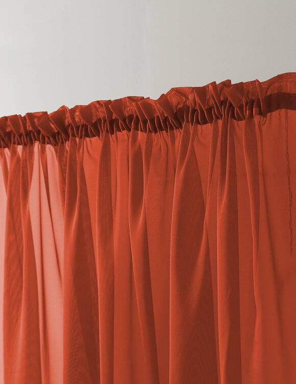 Panneau voile uni finition galon fronceur (terracotta)