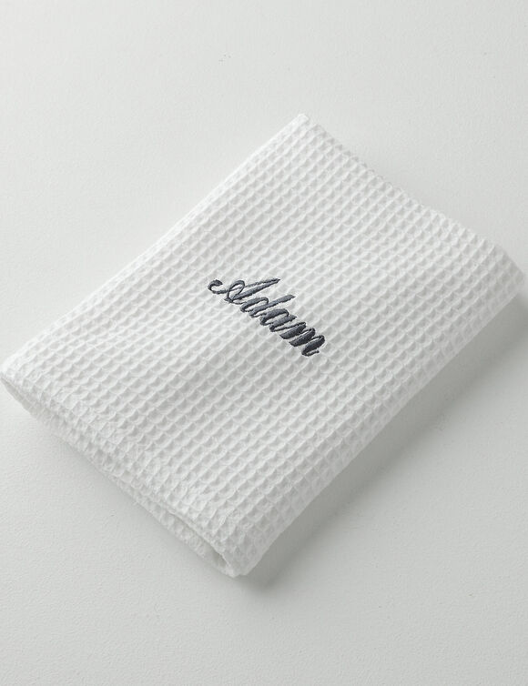 Serviette de bain nid d'abeille  Colombine&reg;, personnalisable, 240 g/m2 (blanc)