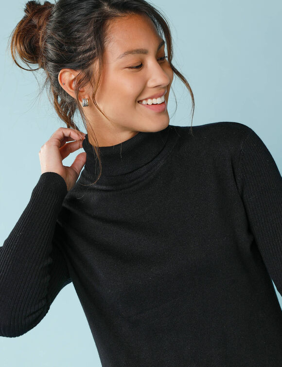Pull col roulé, Spécial Petites (noir)