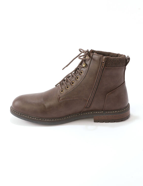 Boots montantes &agrave; lacets (marron)