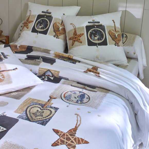 Linge de lit Chalet flanelle (blanc)