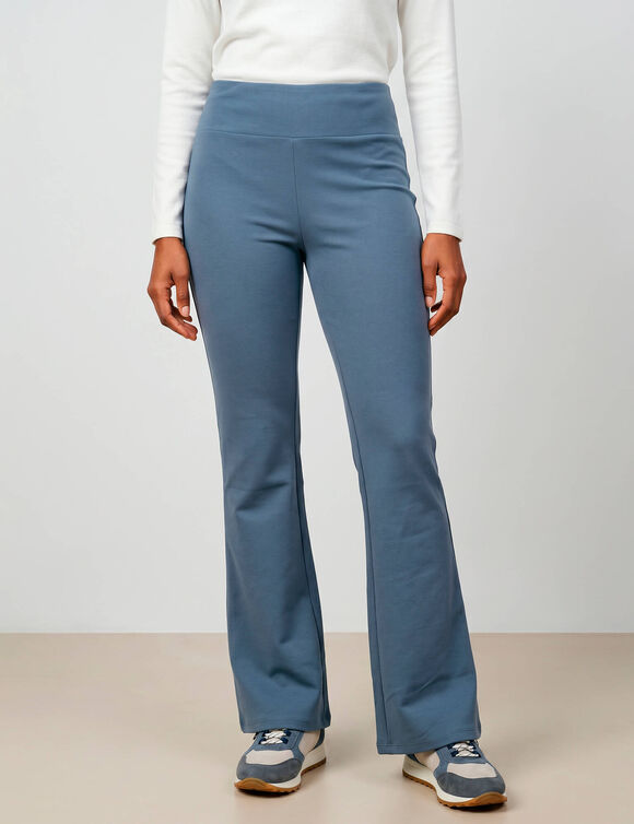 Legging flare taille haute, molleton chaud sp&eacute;cial froid (gris bleut&eacute;)