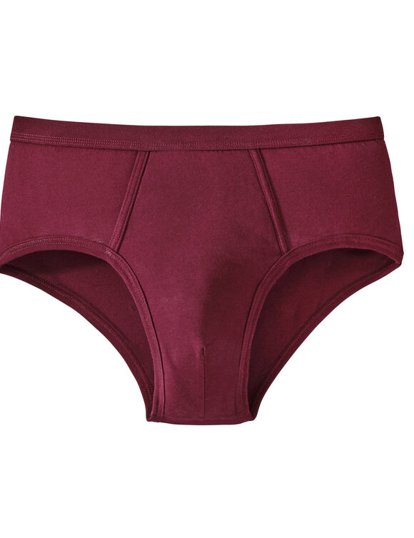 Slip ouvert taille haute uni - lot de 6 (bordeaux / bleu)