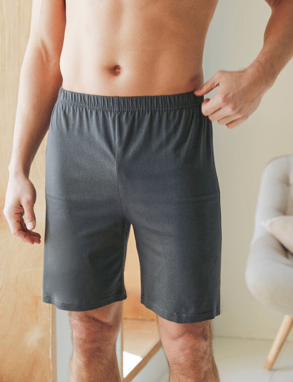 Short pyjama coton uni (anthracite)