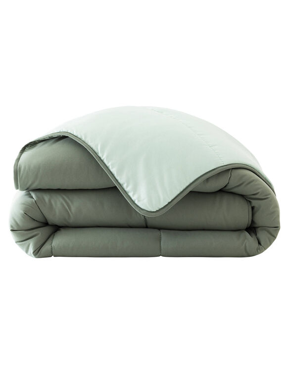 Couette bicolore microfibre 350 g/m&sup2; (eucalyptus / vert amande)