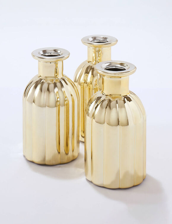 Soliflores en verre - lot de 3 (doré)