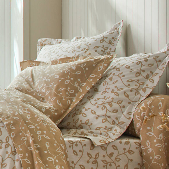 Linge de lit Héritage flanelle à motifs volutes (blanc / beige)