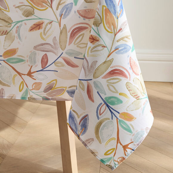 Tafellaken met bladerenprint, makkelijk onderhoud (veelkleurig)