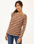 Marineshirt met lange mouwen, biologisch katoen(**) (karamel / wit)