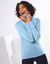 Sous-pull col roulé coton stretch uni (bleu ciel)