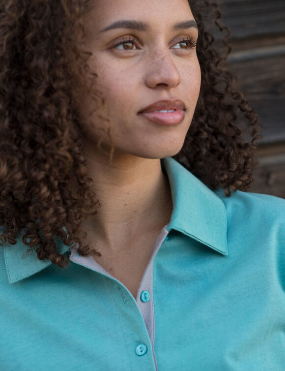 Polo bicolore maille jersey (vert gris&eacute; / gris)