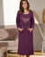 Nachthemd in fleece met hartprint en lange mouwen (pruim) Nachthemd in fleece met hartprint en lange mouwen (pruim)
