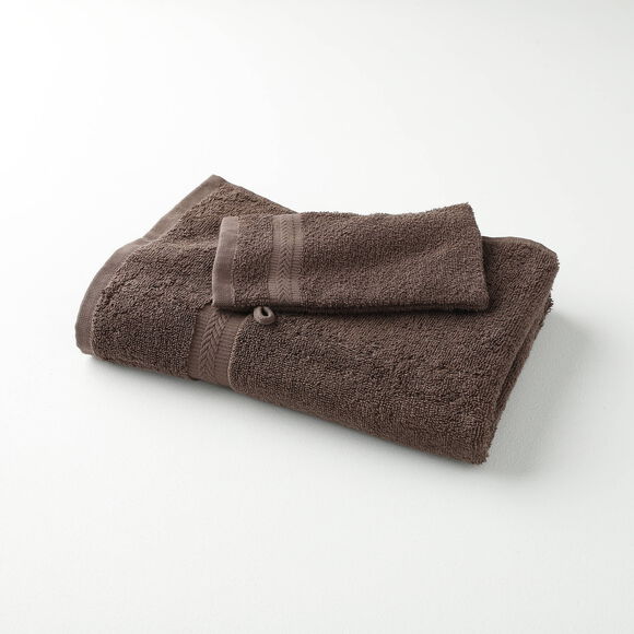 Collection serviettes de bain unies 420 g/m2 confort moelleux (chocolat foncé)