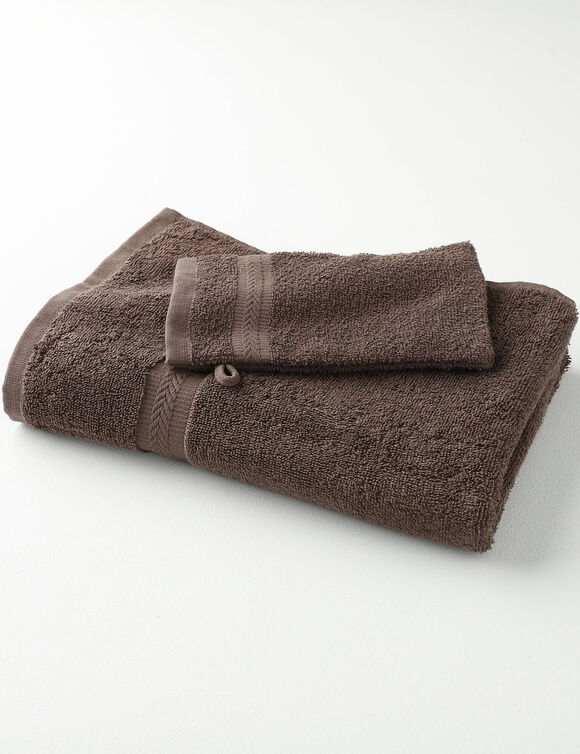 Collection serviettes de bain unies 420 g/m2 confort moelleux (chocolat foncé)