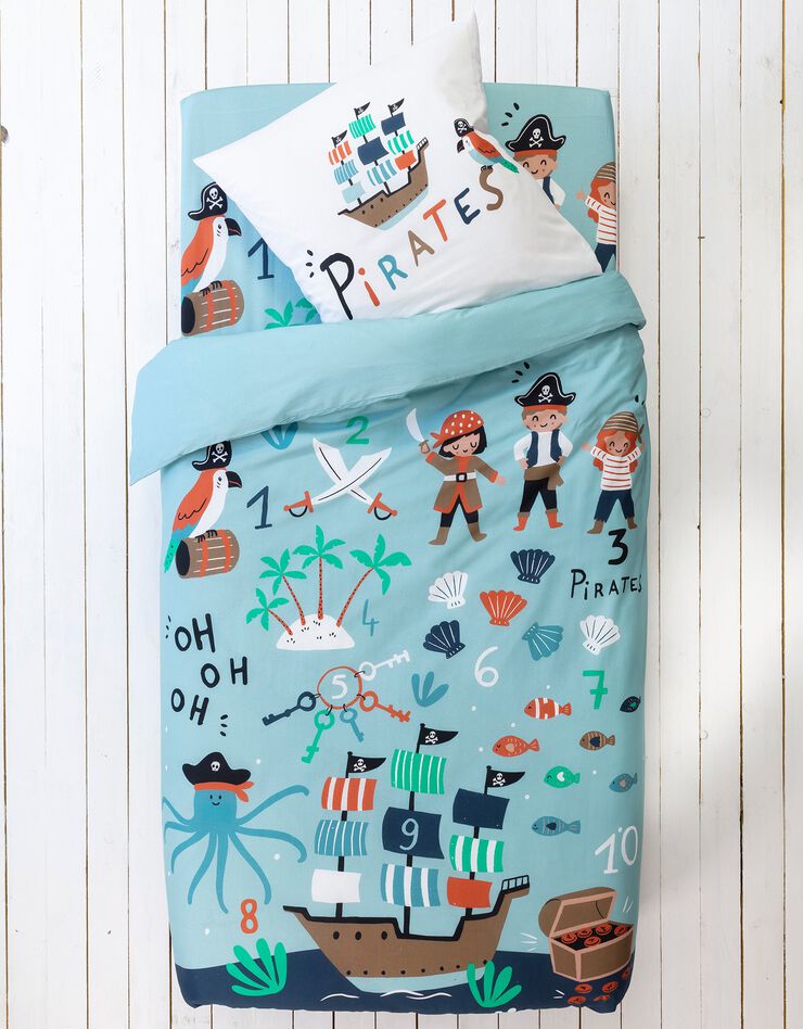 Linge de lit enfant Pirates en coton, bleu Linge de lit enfant Pirates en coton, bleu, hi-res image number 3