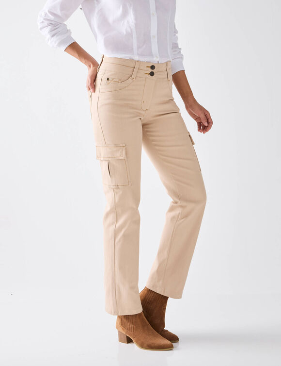 Jean droit cargo (sable)