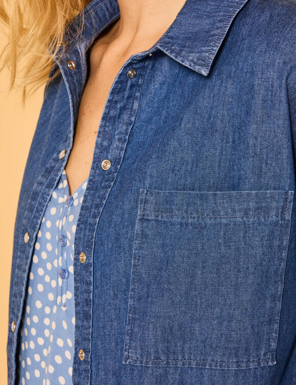 Oversize jeanshemd (stone)
