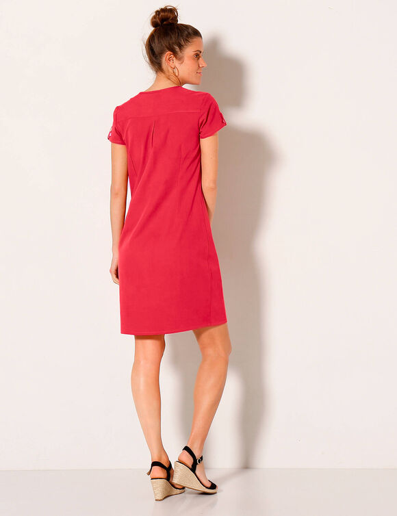 Robe col tunisien, coton léger (tomette)