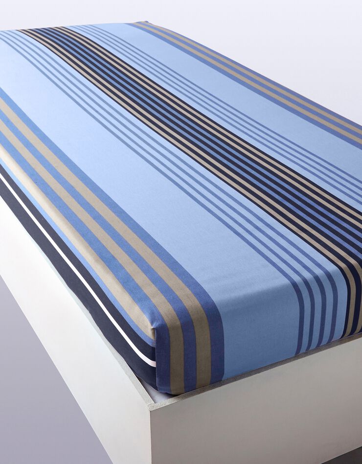 Bedlinnen Détroit in katoen met strepenprint (marine)