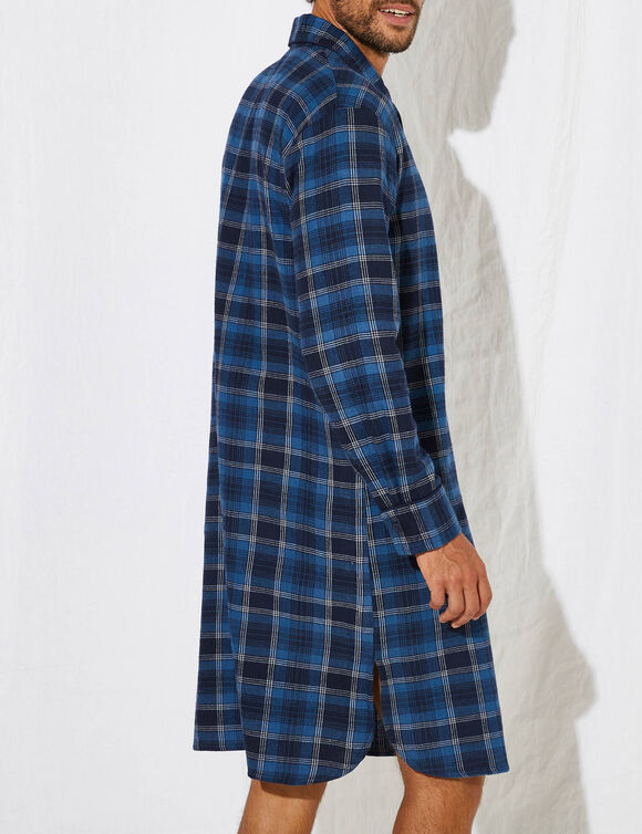 Liquette pyjama flanelle carreaux (bleu)