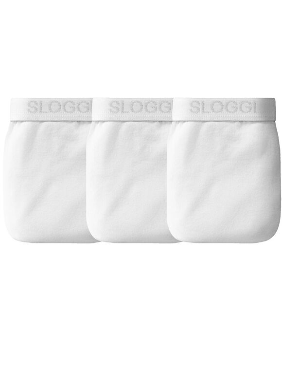 Slip ferm&eacute; forme midi  - lot de 3 (blanc)
