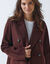 Manteau long laine m&eacute;lang&eacute;e (chocolat)