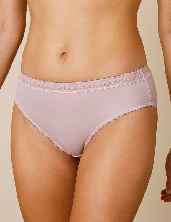 Midislip in microvezel en plumetistule met tweede huid-effect Paia - set van 2 (grijsroze)
