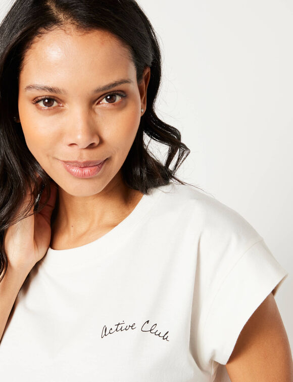 T-shirt, volume ample (écru)