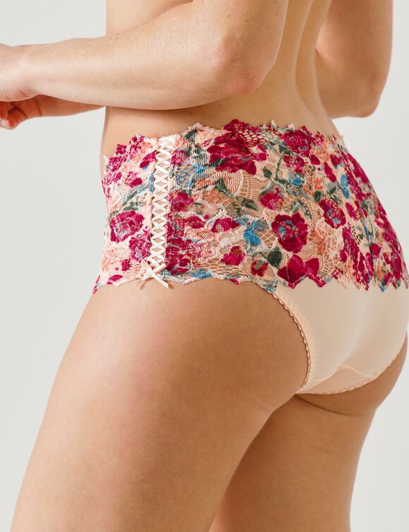 Culotte haute dentelle imprimée Arum (écru)