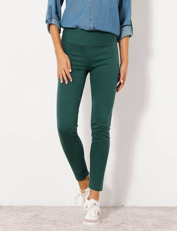 Legging taille haute spécial froid, molleton gratté (vert sapin)