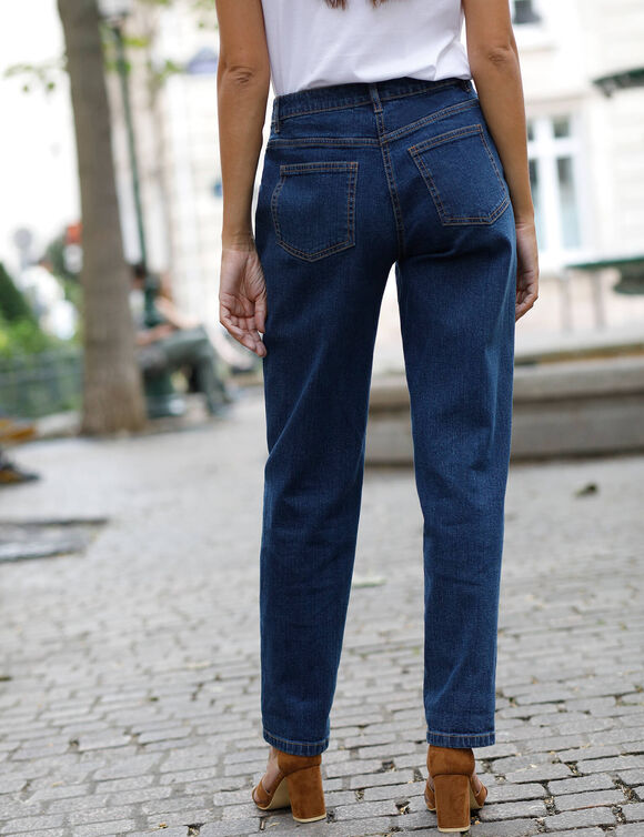 Jean mom boutonné (stone)