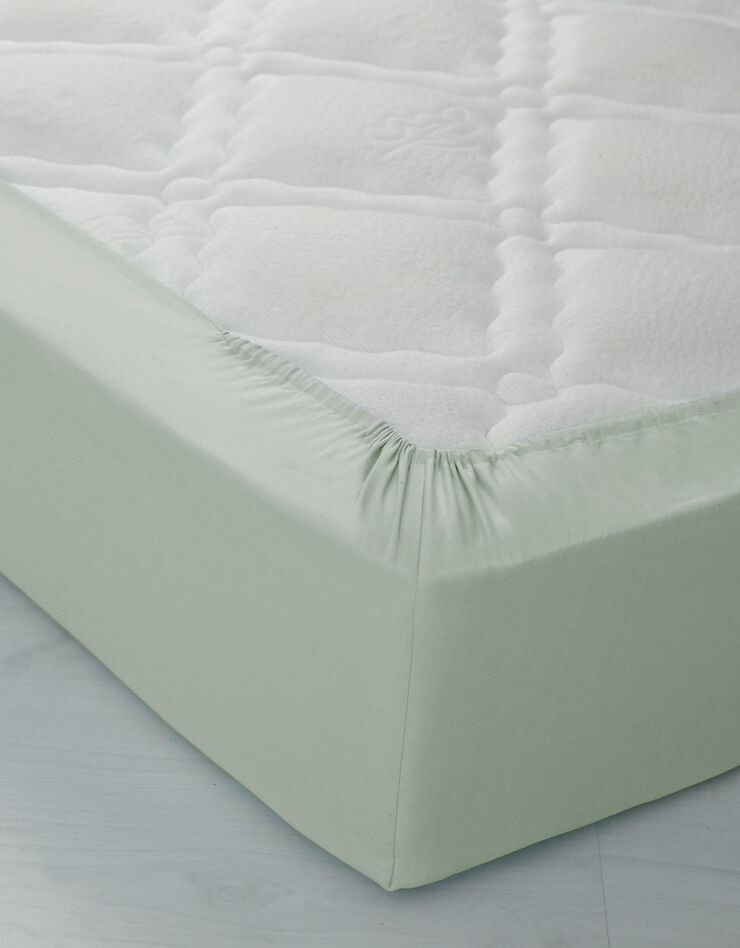 Linge de lit uni coton (vert amande)