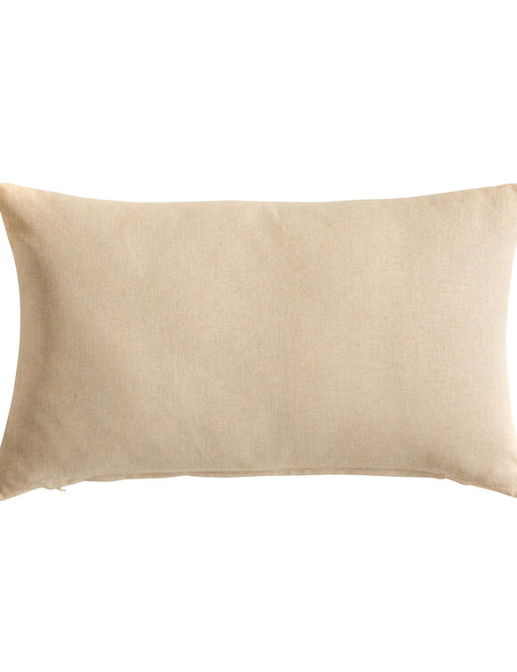 Coussin rectangulaire impression géométrique (bordeaux / bleu)