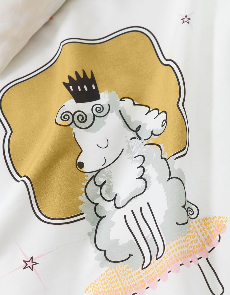 Linge de lit enfant Blanche imprimé 1 personne - coton (blanc)