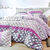Marlow-beddengoed met geometrische motieven &ndash; katoen 57 draden/cm&sup2; (grijs / paars)