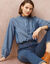 Bloes met fronskraag, chambray (stone)