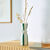 Vase gr&egrave;s ray&eacute; blanc vert  (blanc / vert)