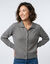 Gilet col polo uni, maille moelleuse (gris chin&eacute;)
