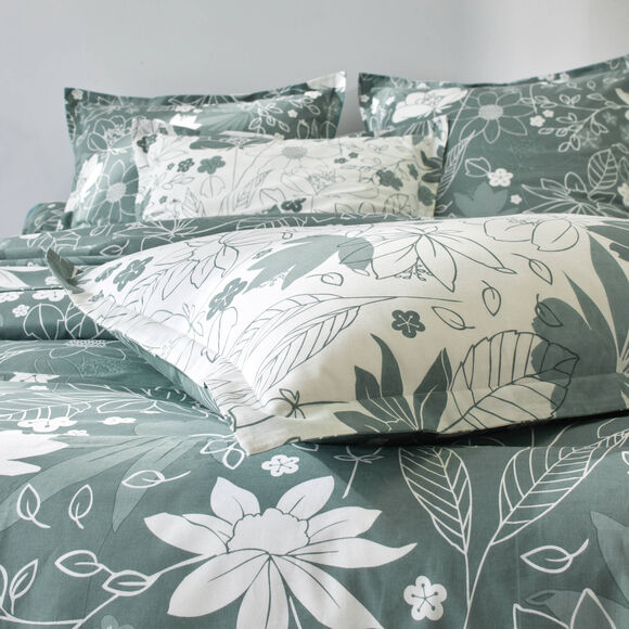 Linge de lit P&eacute;n&eacute;lope imprim&eacute; - coton 57 fils/cm&sup2; (eucalyptus)