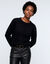 Pull col rond volume boite, maille moelleuse en laine m&eacute;lang&eacute;e (noir)