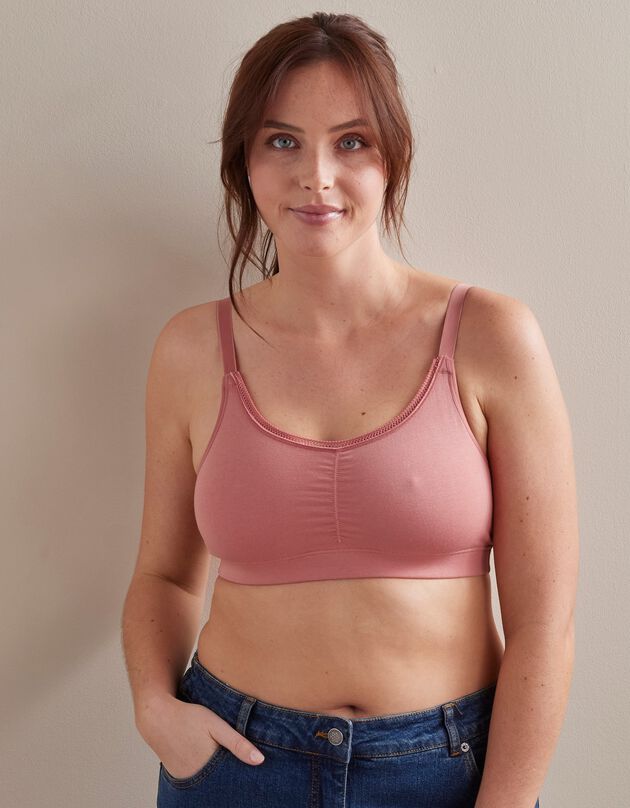 Brassière coques amovibles, sans armatures (bois de rose)